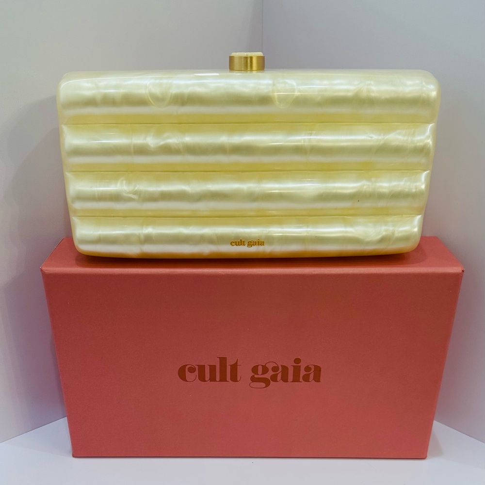 Cult Gaia Enid Elegant Cream Clutch